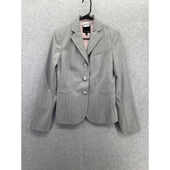 The Limited Women’s Suit Jacket Sz 2 Gray Plaid Pink 3 Button Long Sleeve Blazer - Picture 1 of 10